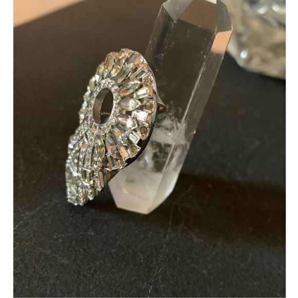 Vintage Rhinestone Art Deco Dress Clip, Unmarked, DISCOUNTED - Picture 3 of 6